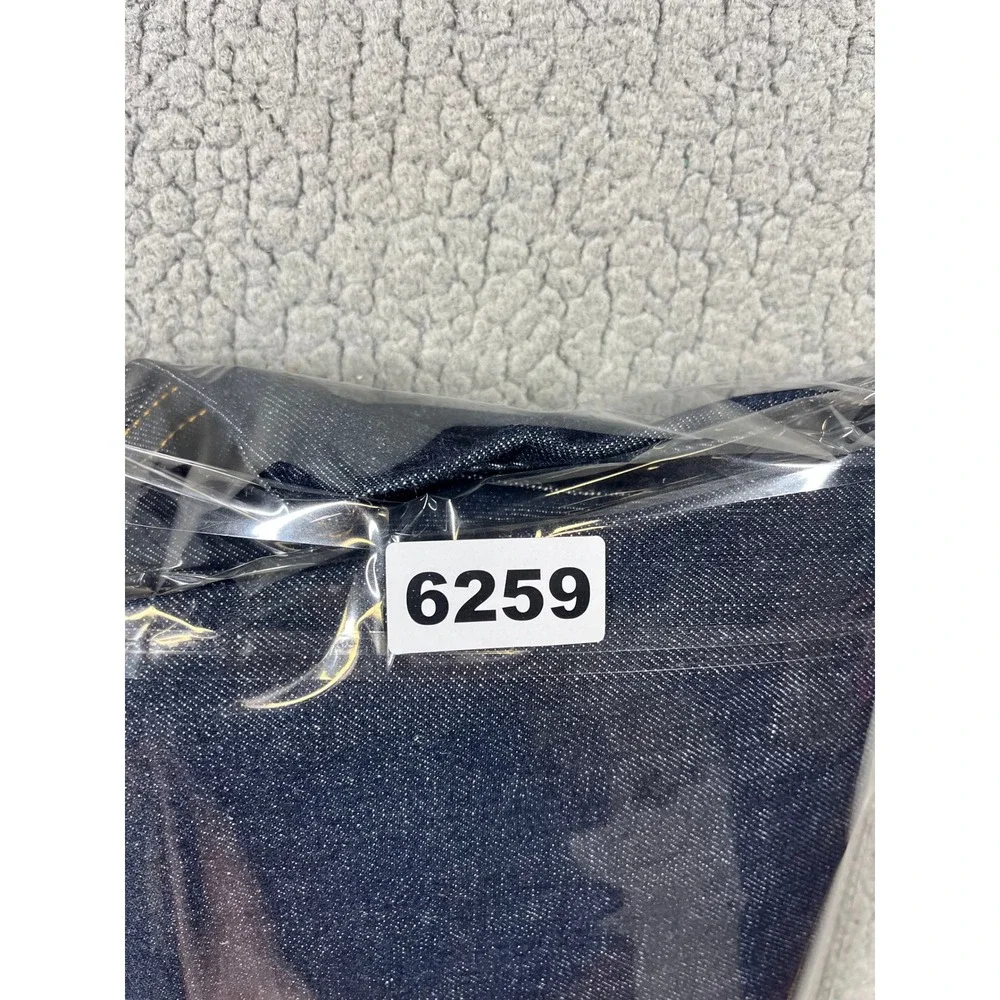 Gustin Mens Raw Selvedge Denim Jeans Indigo Blue Button Fly Straight Leg Size 30